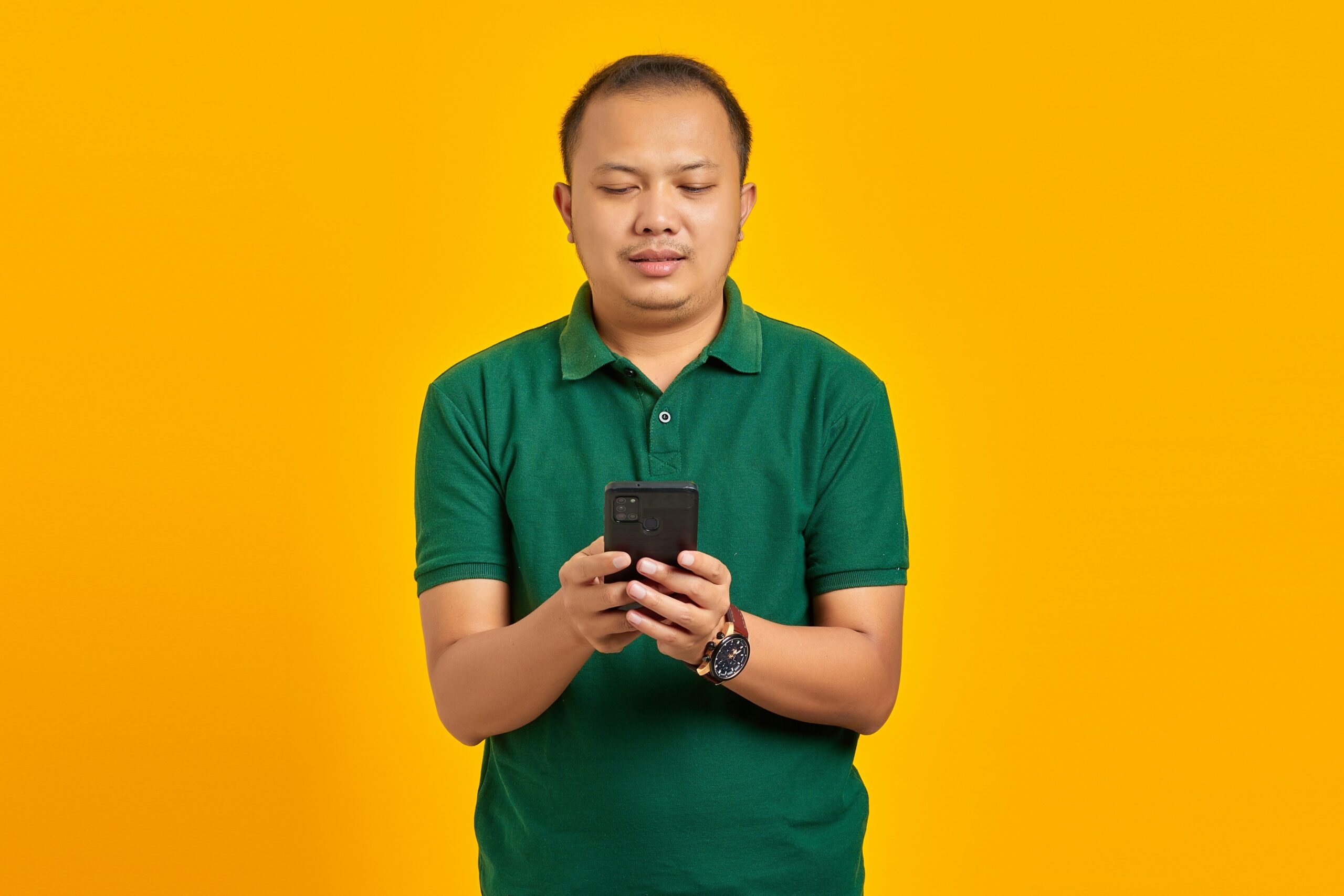 An ergonomic touchscreen business phone showcasing its sleek design.